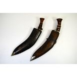 Two Gurkha Kukri knives