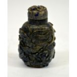 A Chinsese carved Lapis snuff bottle