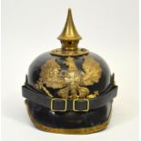 A World War One Prussian or Imperial Germany, other rank Pickelhaube helmet,