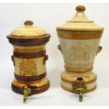 Two Doulton and Watts salt glazed stoneware patent filters