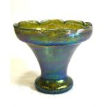 A Loetz iridescent vase with ground pontil
