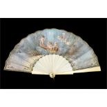 A fine late 19th century French painted and signed fan
