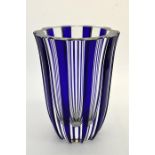 A St Louis blue cased glass vase