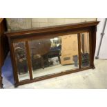 A Victorian oak overmantle mirror