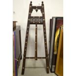 An Anglo Indian carved rosewood and inlay easel