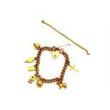 A 9 carat gold charm bracelet with charms