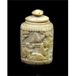 A Chinese carved bone snuff bottle