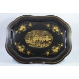 A Chinese lacquer tray