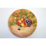 A Royal Worcester fruit decorated cabinet plate