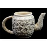 λ A Chinese carved ivory teapot