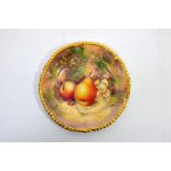 A Royal Worcester fruit decorated,rope edged, tea plate