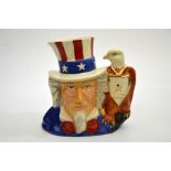 A Royal Doulton Uncle Sam prototype character jug