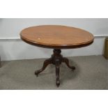 An early Victorian walnut pedestal breakfast table