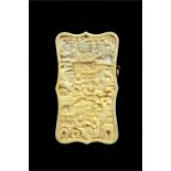 λ A Chinese carved ivory card case