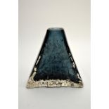 Geoffrey Baxter for Whitefriars, an Indigo glass Pyramid vase