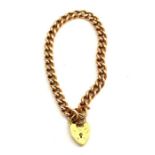 A 9 carat gold padlock bracelet