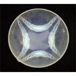 Rene Lalique, a Villeneuve blue opalescent glass bowl