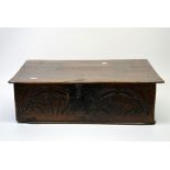 A 17th century oak bible box