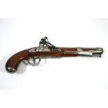 A late 18th/early 19th century French flintlock pistol