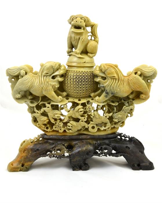 An early 20th century Chinese soapstone sculpture