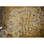A collection of cut glass and crystal stemware