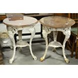 A pair of Victorian cast iron pub tables