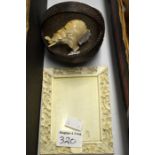 λ A 19th century Chinese carved ivory photo frame