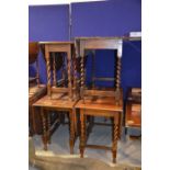 Four gate leg tables with barleycorn twist legs