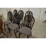 Six chairs with upholstered seats