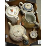 Ceramics including 18th century Copenhagen sugar pot, Belleek teapot