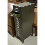 A metal 15 draw filing cabinet