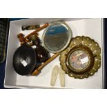 A collection of items including Victorian seals, gavel etc.