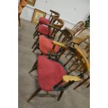 Four chairs with Burgundy upholstery