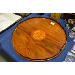 A rosewood two handled tray