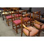 Six chairs, four with carved backs