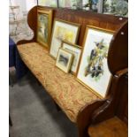 A four seater pine high backed settle