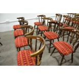 Ten chairs with diamond pattern upholstery