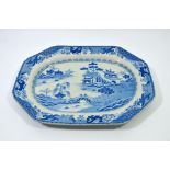 A large Blue and White ironstone type platter