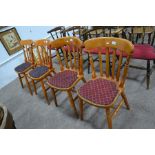 Four pine chairs