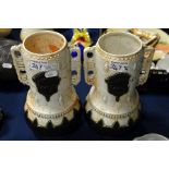 A pair of Staffordshire stoneware vases,