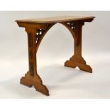 A W N Pugin (attributed), a Gothic Revival oak side table