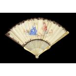 An early 18th century ivory fan