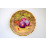 A Royal Worcester fruit painted plate, 1956,