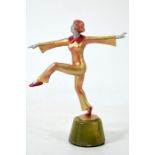 Josef Lorenzl, an Art Deco painted bronze figure of a pyjama girl dancing, circa 1930