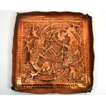 An Arts and Crafts copper plaque