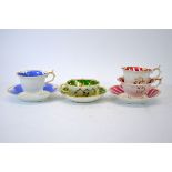 Rockingham tea cups and saucers including patterns 645, 2 75 and 1322