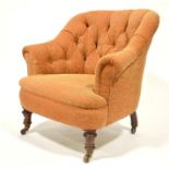 A Victorian upholstered gentlemans club arm chair