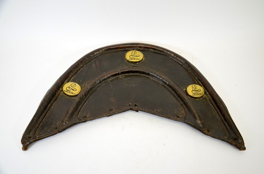 Duke of Devonshire leather and brass saddle plaque