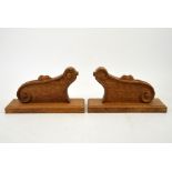 Robert Thompson of Kilburn, pair of Mouseman oak twin wall lights