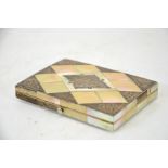 A Victorian mother of pearl and silver card case